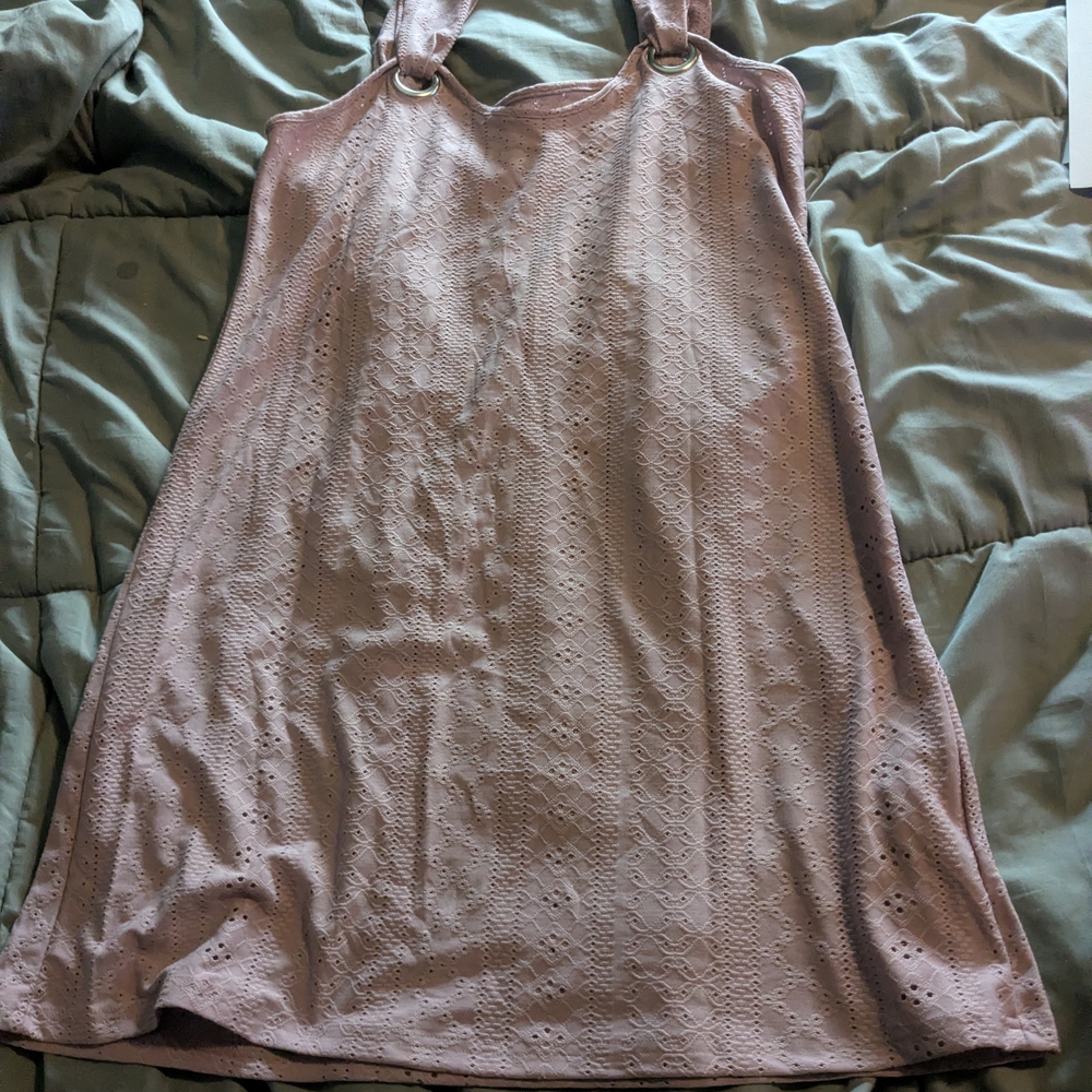 Pink Eyelet Sundress with Ring Details